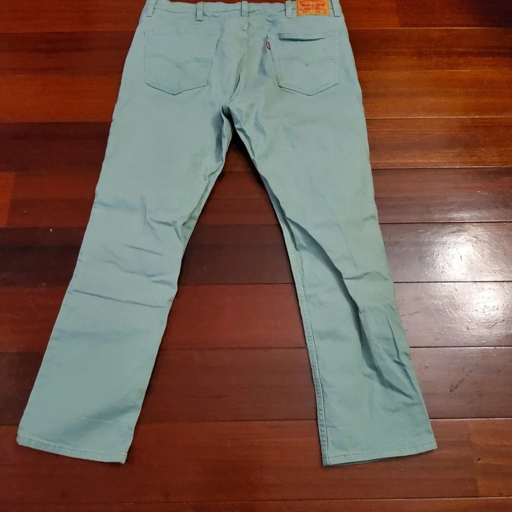 Levis 511 Slim Fit Jeans Mens 38x30 Light Green Sage WaterLess Denim Pants
